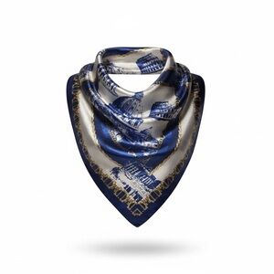 READ DESCRIPTIONS... Roma Blue and Gold Architectural Scarf